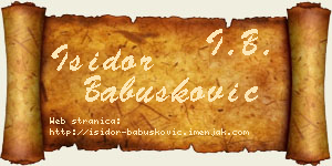 Isidor Babušković vizit kartica
